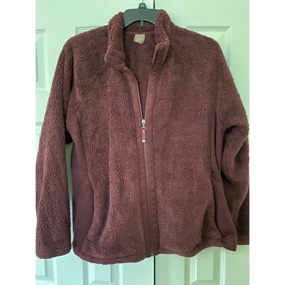 ZeroXposur Sherpa Fleece Jacket Women XXL Burgundy Full Zip Warm Gorpcore